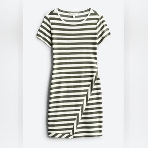 Market & Spruce Dress, Size L, Casual, Fitted Cut, Olive & White Stripe